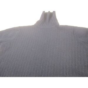 Valerie Stevens Shirt Womens Large Black Ribbed Turtle Neck Pure Wool Short Slee